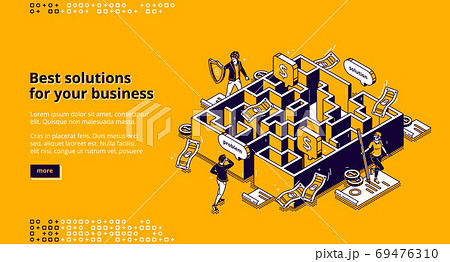 Best business solutions isometric landing page 69476310