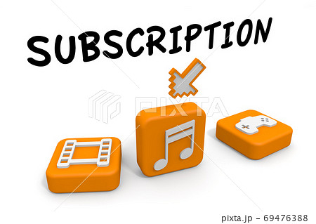 サブスクリプションサービスに登録する。定額制のビジネスモデル。アプリケーション。 サブスクリプションサービスに登録する。定額制のビジネスモデル。アプリケーション。 69476388
