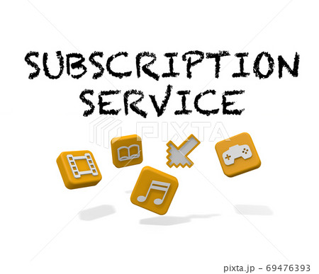 サブスクリプションサービスに登録する。定額制のビジネスモデル。アプリケーション。 69476393