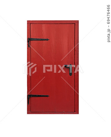 Small Red wooden door isolated on white Small Red wooden door isolated on white 69476466