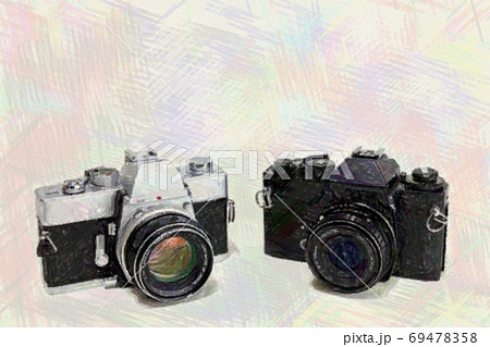 古いカメラのイラスト素材