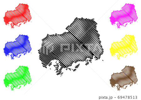 Hiroshima Prefecture map vector.... 69478513