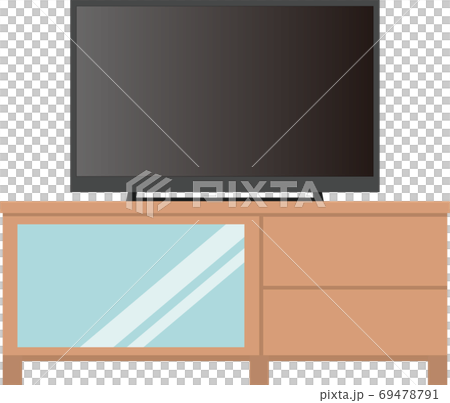 テレビとテレビ台のイラストのイラスト素材