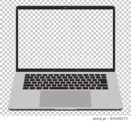 Simple Front Facing Laptop Transparent On The Stock Illustration