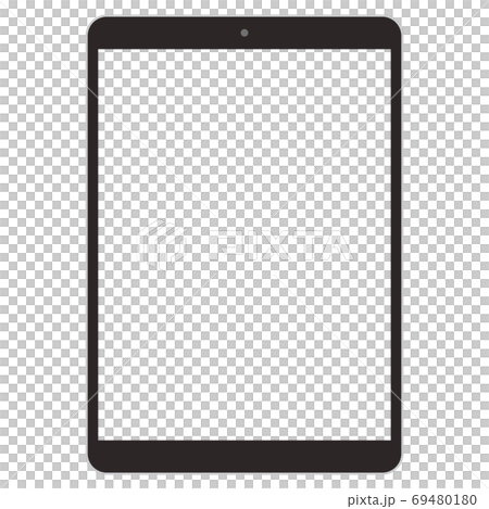 正面向きのシンプルなタブレット端末 画面内透過のイラスト素材
