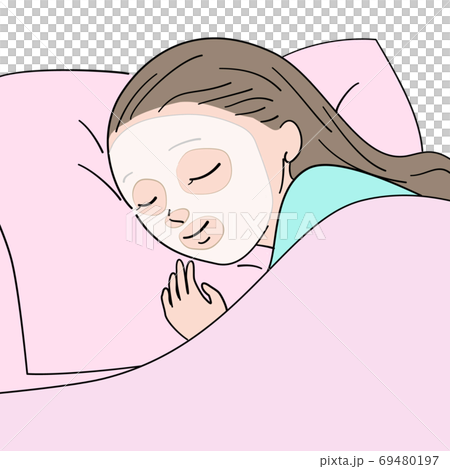美容　パック　女性のイラスト素材 69480197
