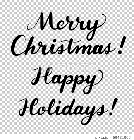 クリスマスの挨拶の手書き文字2種類セットのイラスト素材