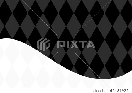 ダイヤ柄の背景 長方形 モノトーンのイラスト素材