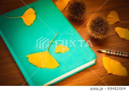 イチョウと手帳 日記 秋イメージ イチョウと手帳 日記 秋イメージ 69482004