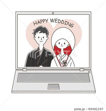 Web結婚式 和装のイラスト素材