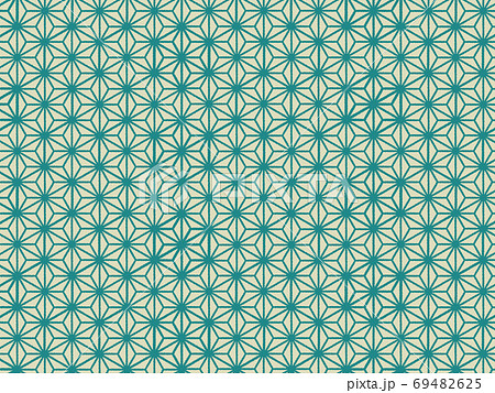 麻の葉 壁紙 背景 日本 和柄 緑のイラスト素材