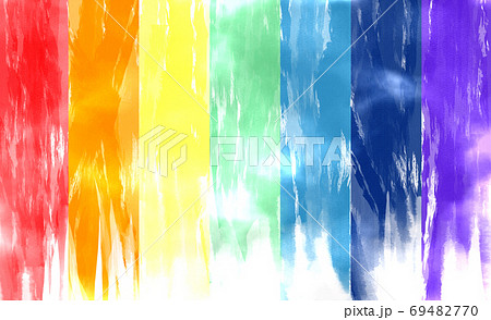 縦に流れる七色の背景 下 虹 ワイド のイラスト素材