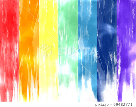 縦に流れる七色の背景 下 虹 ヨコ のイラスト素材