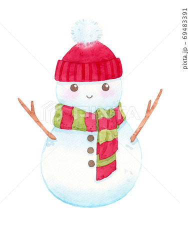 a cute santa set. cartoon character watercolor hand painting for decoration in winter. a cute santa set. cartoon character watercolor hand painting for decoration in winter. 69483391