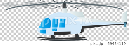 可愛いシンプルな飛んでいるヘリコプターのイラストのイラスト素材