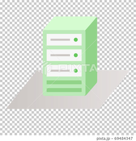 サーバーの立体イラストのイラスト素材