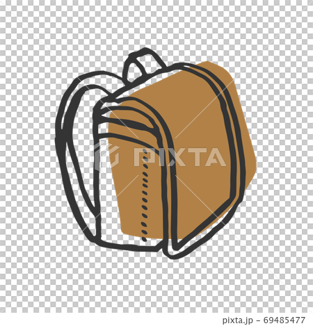 手書きの学校生活持ち物イラスト ランドセルのイラスト素材