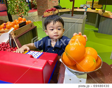 Asian happy child toddler boy. 69486430