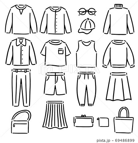 洋服 ファッション イラスト セットのイラスト素材