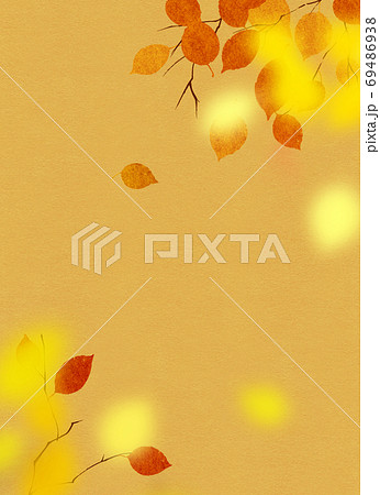 背景素材 水彩テクスチャー 枯葉 秋のイラスト素材