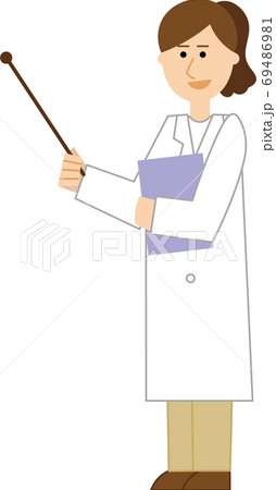 指示棒を持つ女性研究者 指示棒を持つ女性研究者 69486981