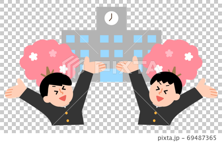 Two successful school boys (simple color) Two successful school boys (simple color) 69487365
