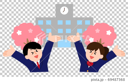 通過西裝外套的男女(單色調) 通過西裝外套的男女(單色調) 69487368