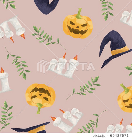 かわいいタッチのハロウィンのイラスト 69487671