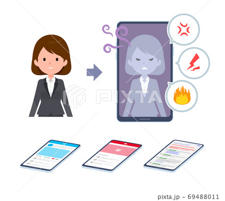 flat type business women_Anonymous on mobile flat type business women_Anonymous on mobile 69488011