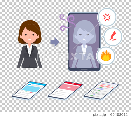 flat type business women_Anonymous on mobile flat type business women_Anonymous on mobile 69488011