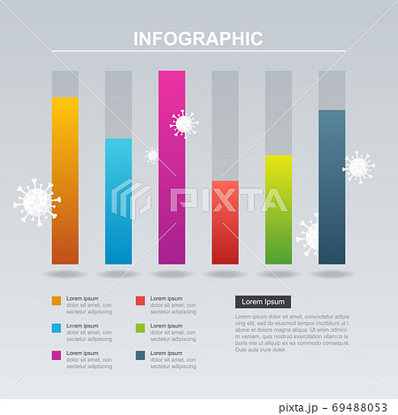 Graph Chart Fluctuation Business Declining in Pandemic Economic Recession Illustration 69488053