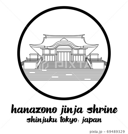 Circle icon line Hanazono jinja Shrine. vector illustration 69489329