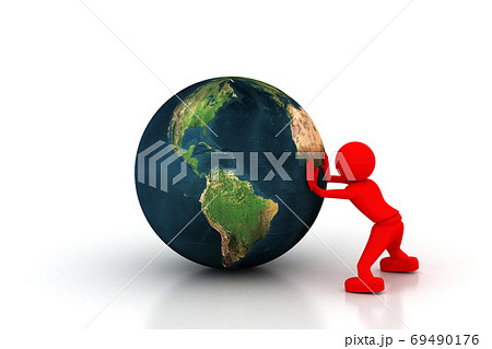 Man pull the world 69490176