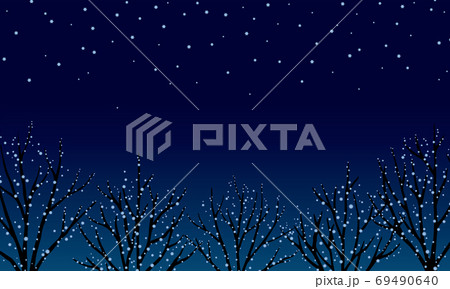 クリスマスの夜景イルミネーション/ブルー クリスマスの夜景イルミネーション/ブルー 69490640