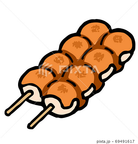 Illustration of Mitarashi dango 69491617