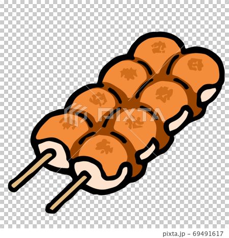 Illustration of Mitarashi dango 69491617