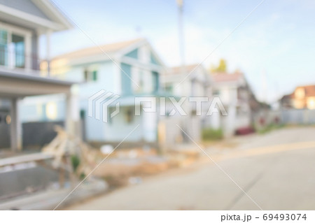 Housing subdivision blur background. Housing subdivision blur background. 69493074