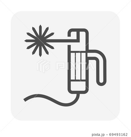 Welding torch and sparkle vector icon design. 69493162