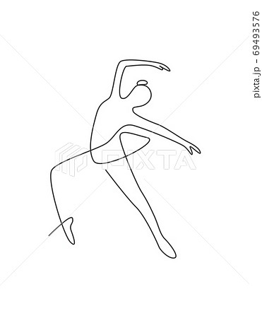One single line drawing sexy woman beauty ballerina vector illustration 69493576
