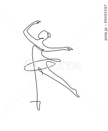One single line drawing sexy woman ballerina vector illustration One single line drawing sexy woman ballerina vector illustration 69493587