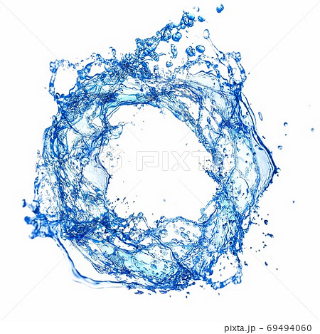 抽象的な青い水飛沫の渦のイラスト素材