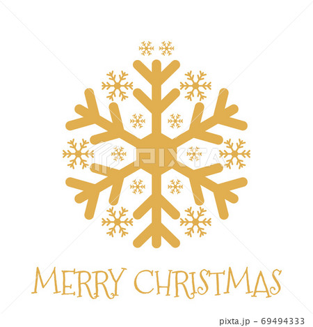 Merry Christmas, greeting card with xmas bauble shaped snowflake Merry Christmas, greeting card with xmas bauble shaped snowflake 69494333