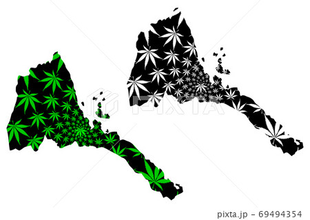 Eritrea - map is designed cannabis leaf 69494354