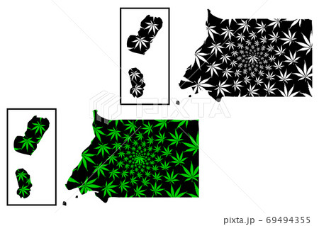 Equatorial Guinea - map is designed cannabis leaf Equatorial Guinea - map is designed cannabis leaf 69494355