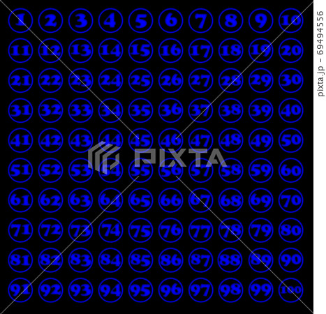 数字 イラスト 電灯 青色 69494556