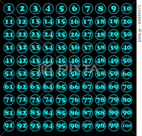 数字 イラスト 電灯 水色 数字 イラスト 電灯 水色 69494571