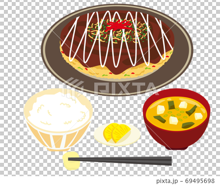 ソースお好み焼きのベクターイラストのイラスト素材