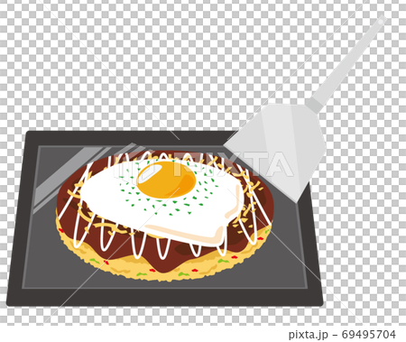 ソースお好み焼きのベクターイラスト 69495704