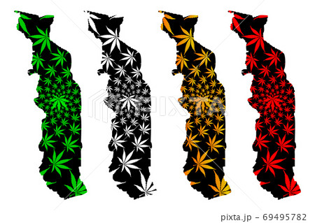 Togo - map is designed cannabis leaf 69495782