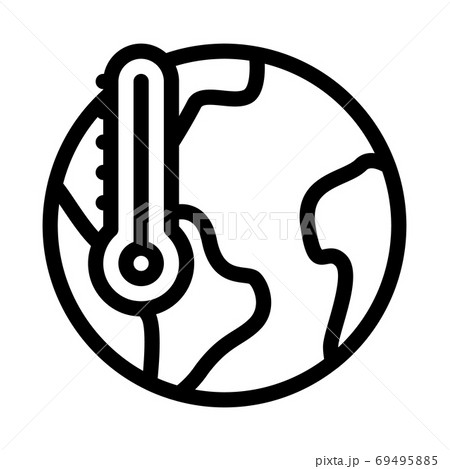earth temperature icon vector outline symbol illustration 69495885